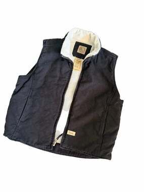 Berne Women's Sherpa-Lined Softstone Duck Vest, Black, Size XL (18-20)